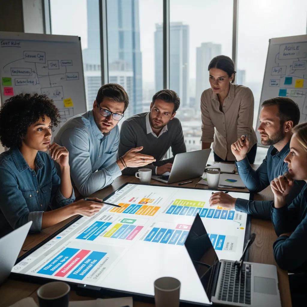 Agile team refining sprint backlog during a collaborative session