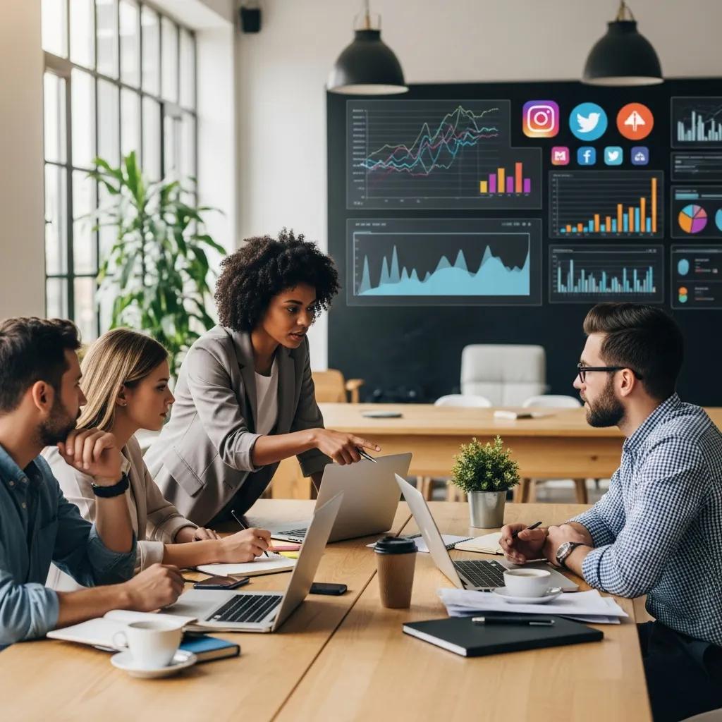 Digital marketing team collaborating on strategies for addiction treatment centers