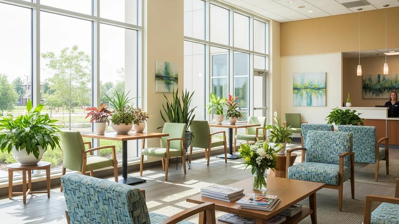 Welcoming addiction treatment center interior showcasing a serene environment for potential clients